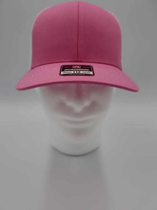 Richardson 112 Hot Pink/White Snapback Trucker Hat