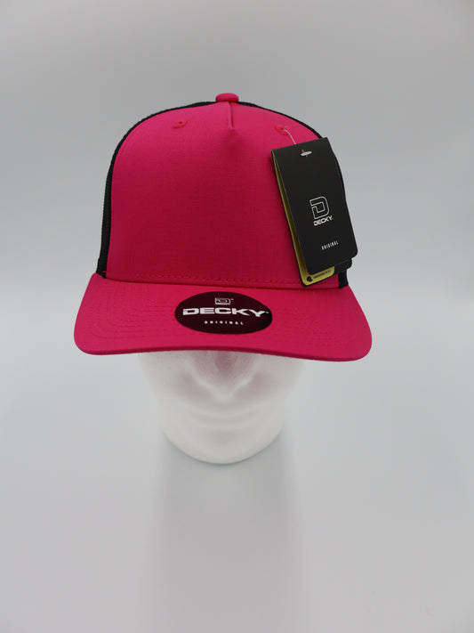 Decky Classic Hot Pink/Black 5-Panel Retro Trucker Cap